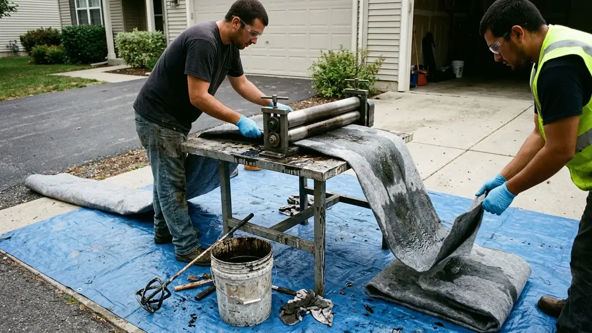 Liner saturated with resin on site for trenchless sewer line repair in DeSoto, TX