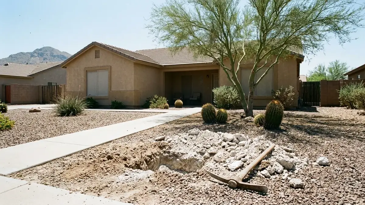 Stucco desert home, the kind of home we serve with trenchless sewer line repair in Florence, AZ