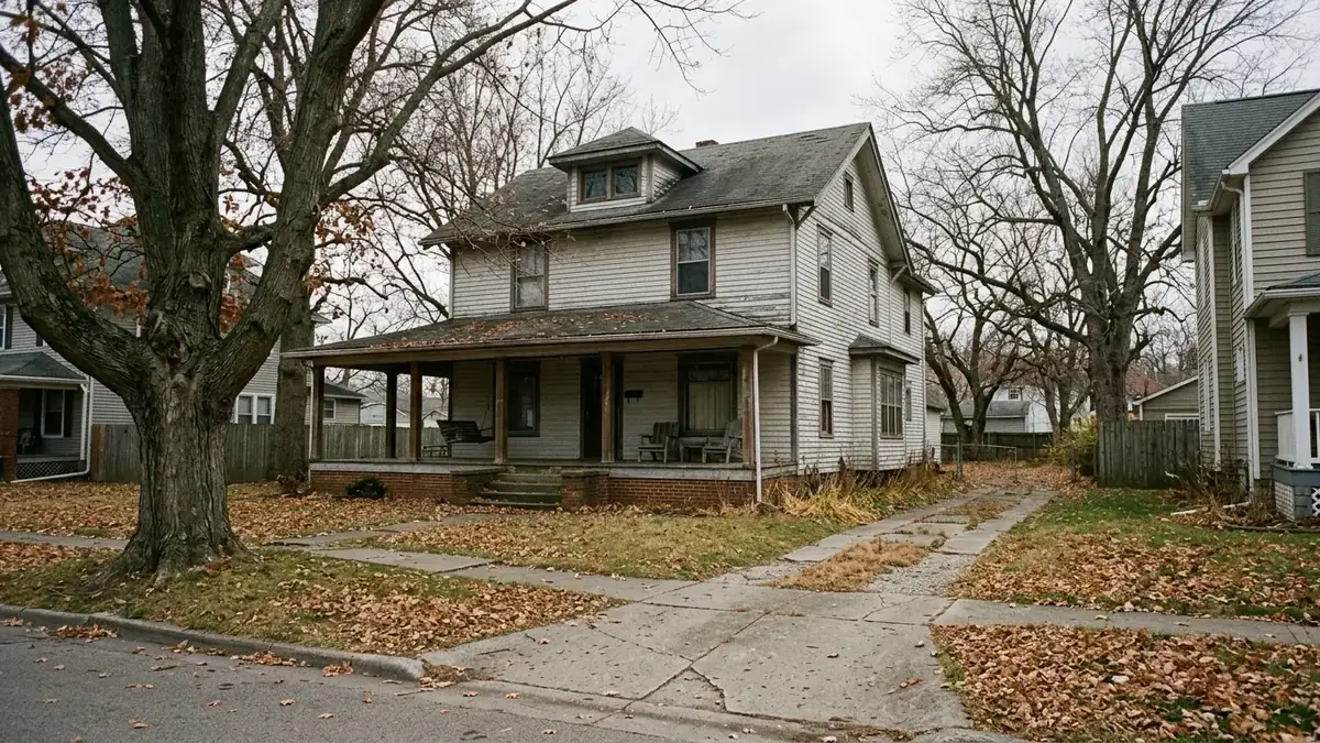 Older midwestern home, the kind of home we serve with trenchless sewer line repair in Newark, OH