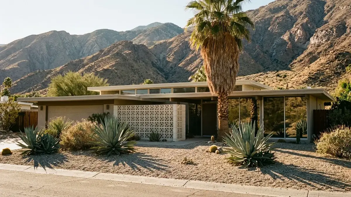 Mid-century desert home, the kind of home we serve with trenchless sewer line repair in Palm Springs, CA