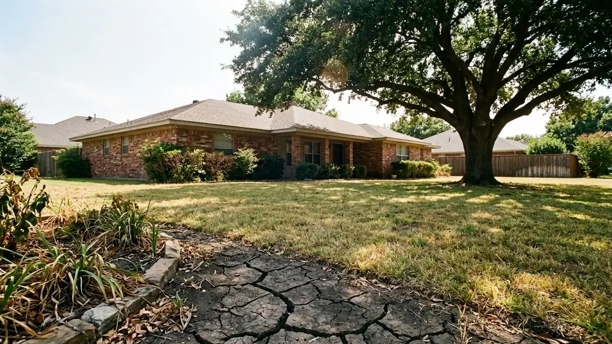 Brick ranch home, the kind of home we serve with trenchless sewer line repair in Sherman, TX