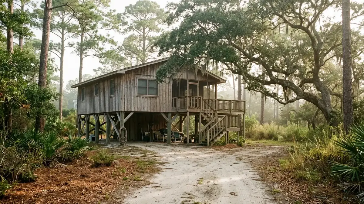 Home under pines and live oaks, the kind of home we serve with trenchless sewer line repair in Jacksonville, FL
